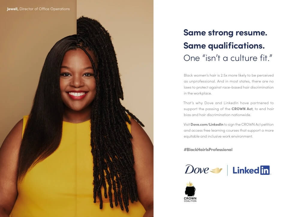 Dove và Linkedin thực hiện chiến dịch #BlackHairIsProfessional để khẳng định quyền tự do về mái tóc tự nhiên tại nơi làm việc: một case study đáng chú ý!
